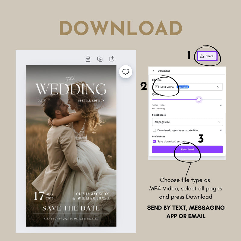 Animated Digital Wedding Invite Template