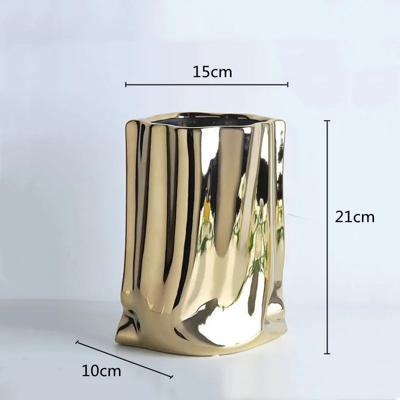 Metallic Flower Vase