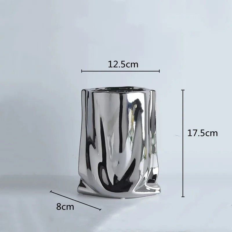 Metallic Flower Vase