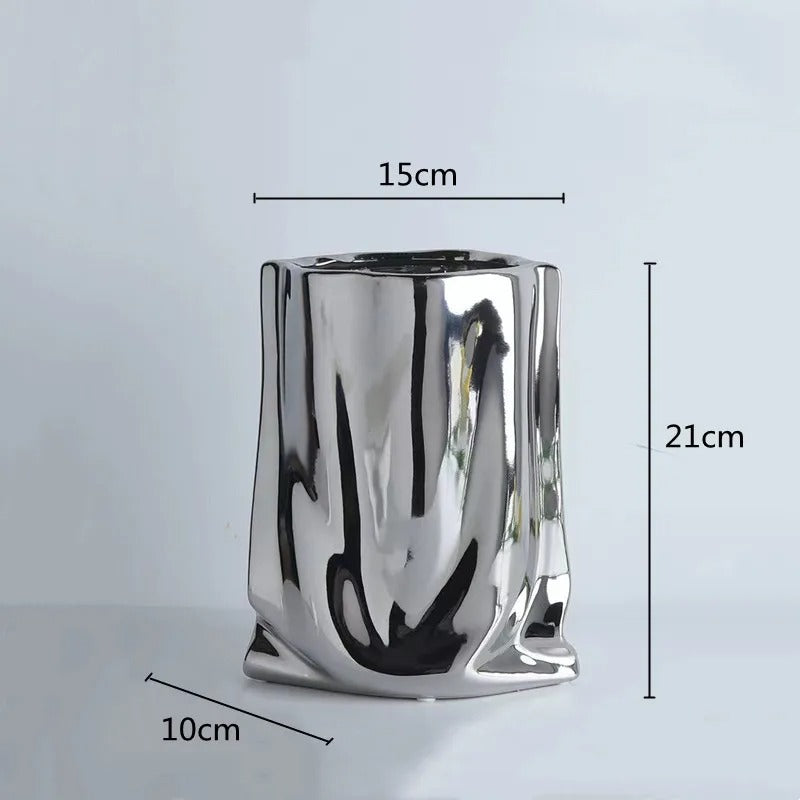 Metallic Flower Vase