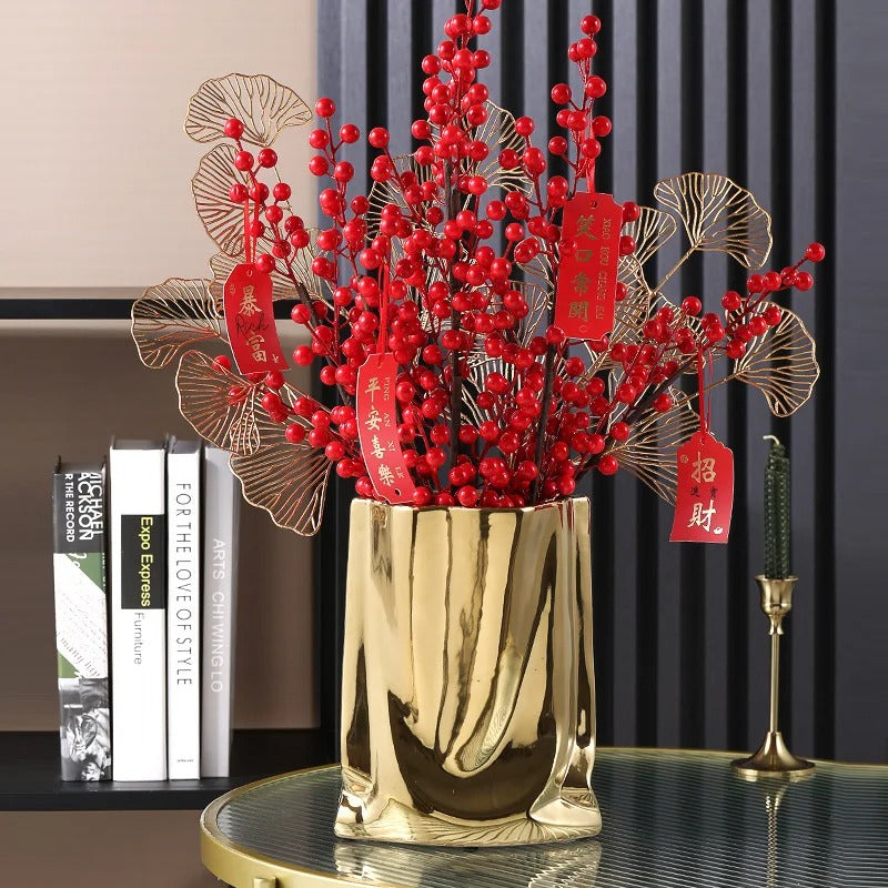 Metallic Flower Vase