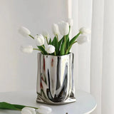 Metallic Flower Vase