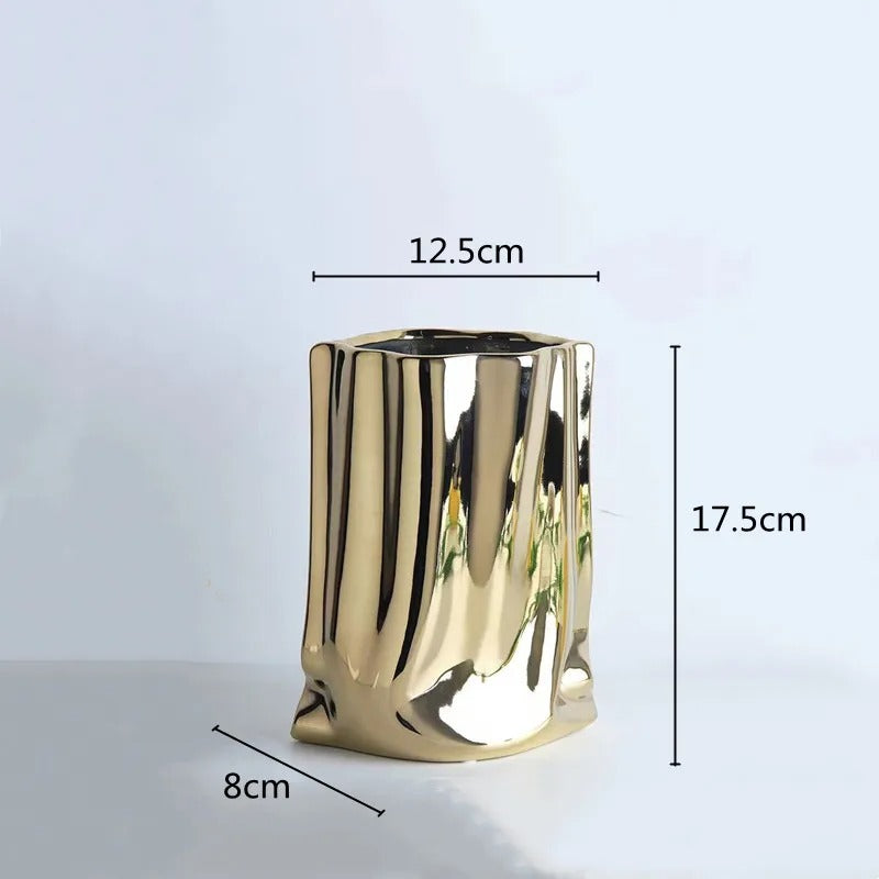 Metallic Flower Vase