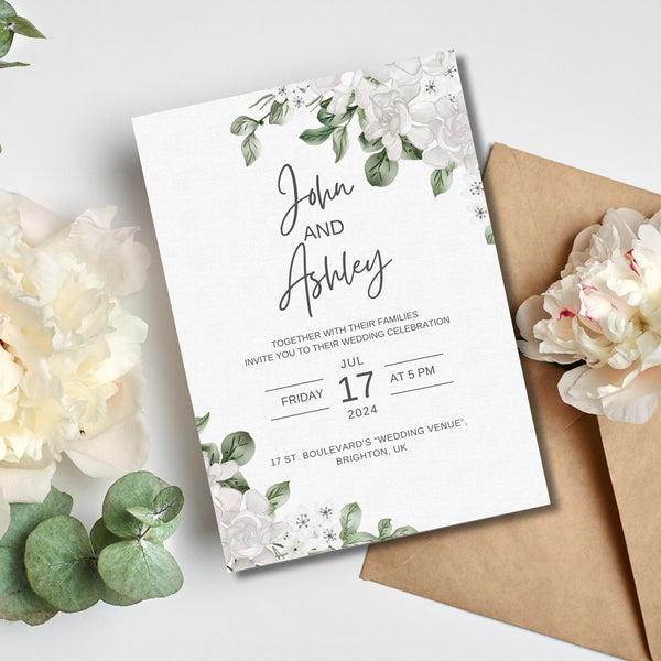 Boho Wedding Invitation Template