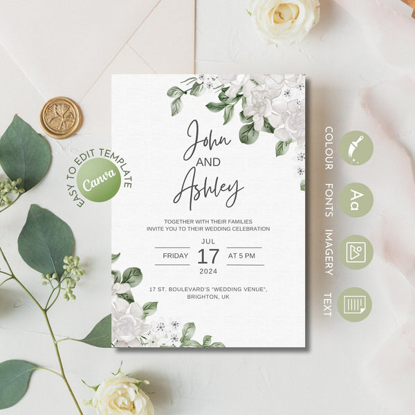 Boho Wedding Invitation Template