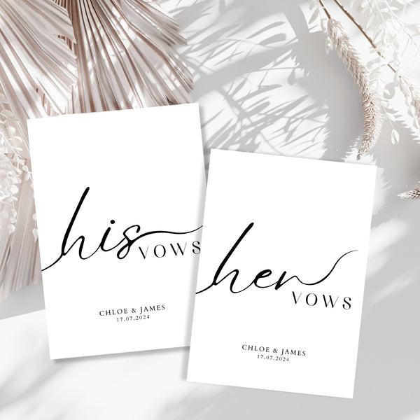 Printable His And Her Vows Template