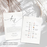 Elegant Wedding Day Timeline Card Template