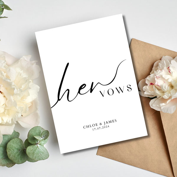 Printable His And Her Vows Template