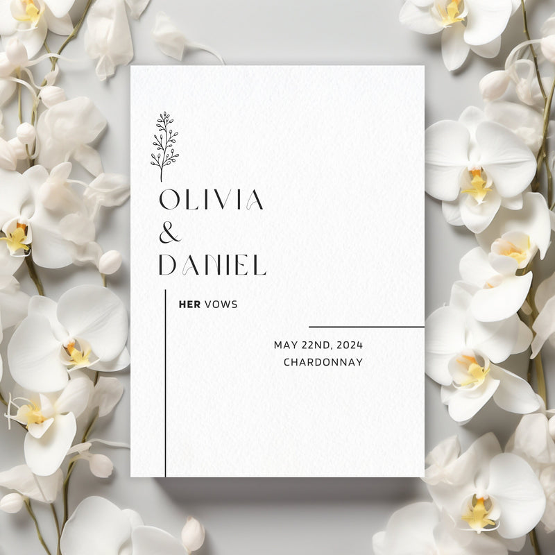 Modern Wedding Vows Cards Template