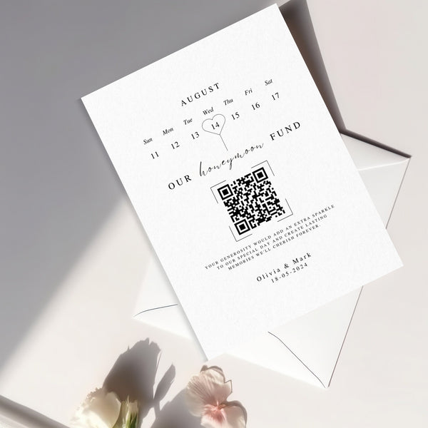 Honeymoon Fund QR Code Sign Template