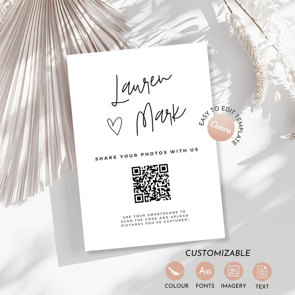 Wedding QR Code Sign Template