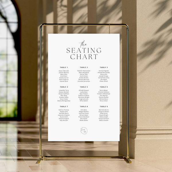 Wedding Seating Chart Template