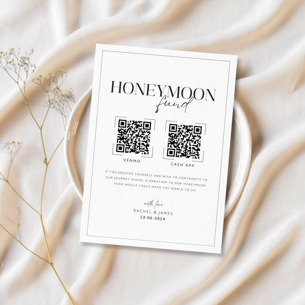 Honeymoon Fund QR Code Sign Template