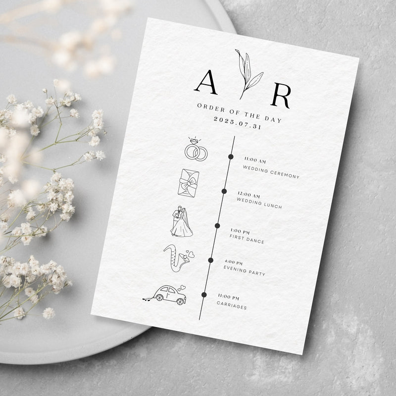 Modern Wedding Events Card Editable Template