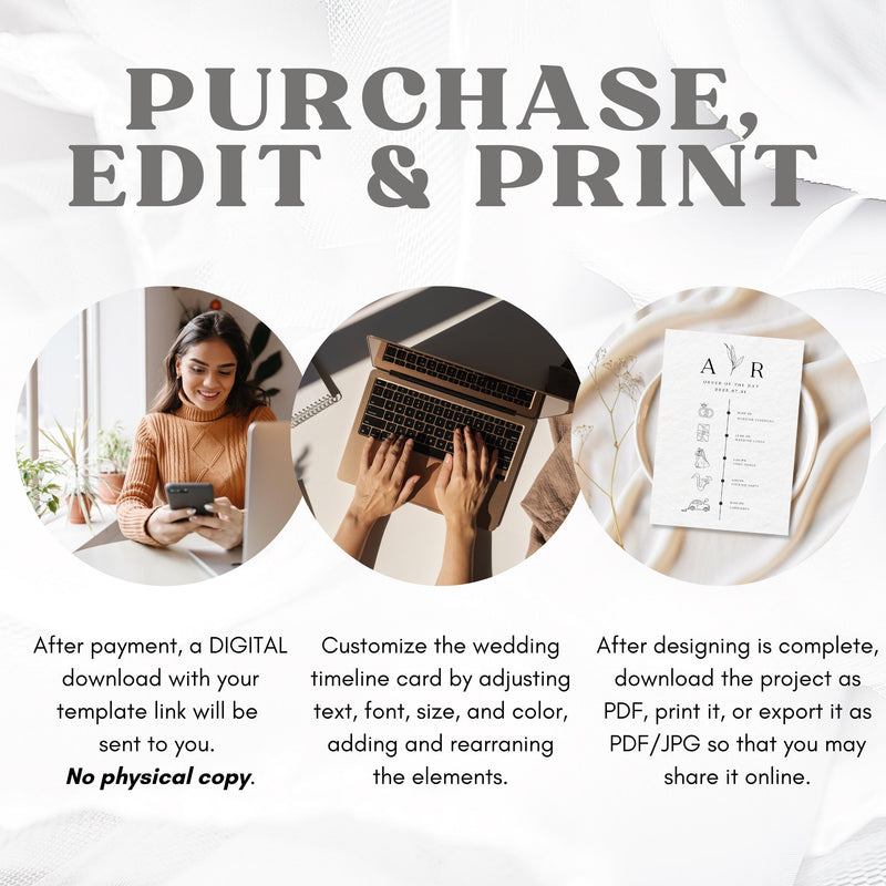 Modern Wedding Events Card Editable Template