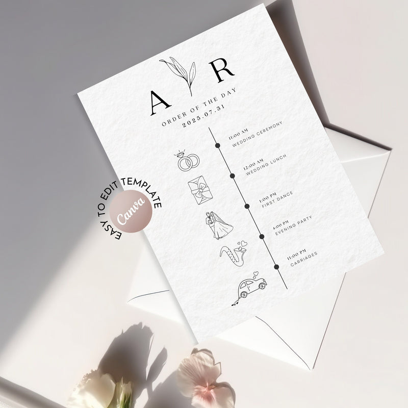 Modern Wedding Events Card Editable Template