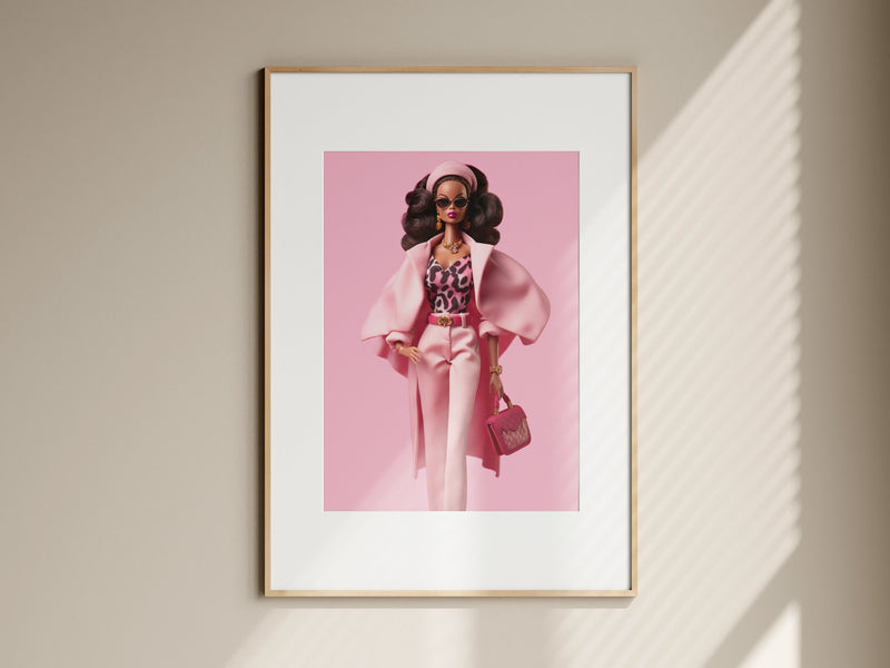 Barbie Art, Retro Barbie Poster, Retro Doll Wall Print , Preppy Pink Print, Vintage Doll Art, Y2K Room Decor, Girly Art, Modern Gift