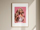 Trendy Barbie Art Print, Barbie Poster, Retro Barbie Print, Retro Doll Wall Print, Preppy Pink Wall Art, Dorm Room Decor, Modern Wall Art