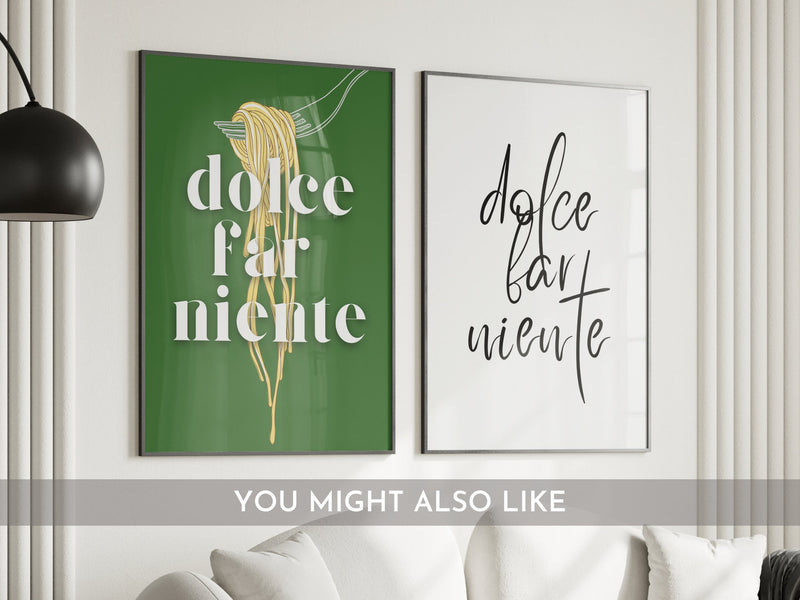 Il Dolce Far Niente Print, Italian Quote, Retro Lemon Art, Italy Travel Poster, Italian Language Saying, Yellow Italian Expression Art Print