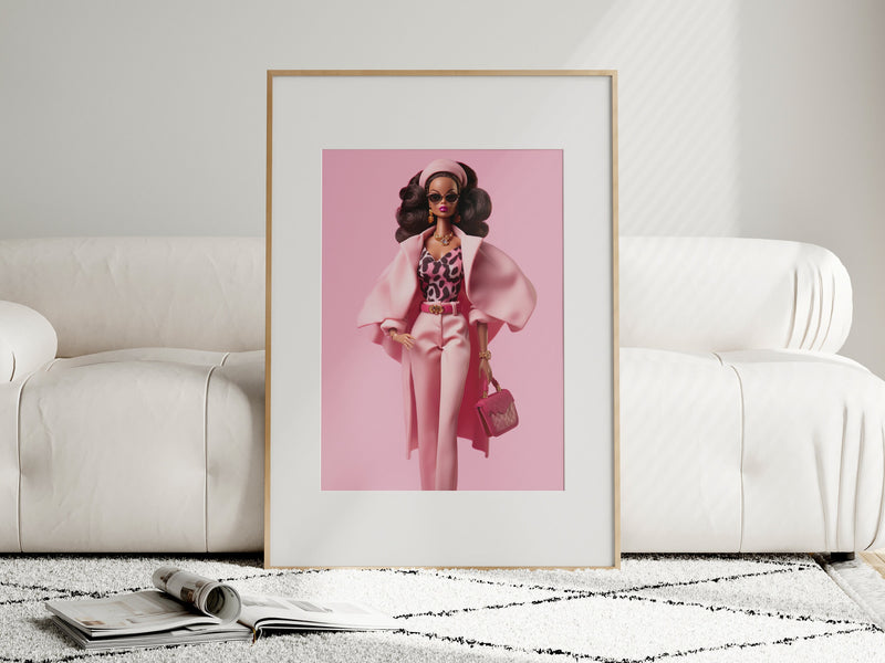 Barbie Art, Retro Barbie Poster, Retro Doll Wall Print , Preppy Pink Print, Vintage Doll Art, Y2K Room Decor, Girly Art, Modern Gift