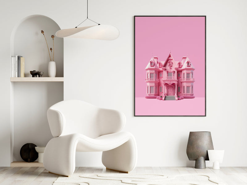 Barbie House Print, Barbie Doll Aesthetic, Barbie Art Print, Barbiecore Art, Preppy Room Decor, Girls Barbie Victorian Dollhouse Poster