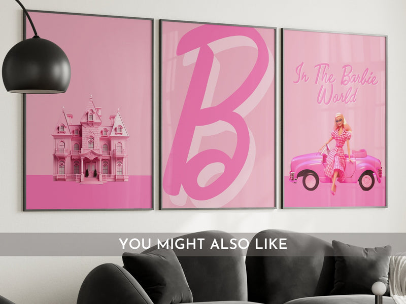 Barbie Print, Pink Girls Bedroom, Decor Pink, Birthday Prints, Girly Poster For Birthday Party, Retro Doll Wall Print, Preppy Pink Wall Art