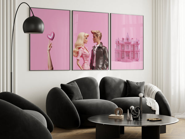 Retro Barb Prints, Dream House Print, Preppy Poster, Y2K Aesthetic, Barbcore, Hot Pink Decor, Girly Wall Art, Preppy Decor, Glam Decor