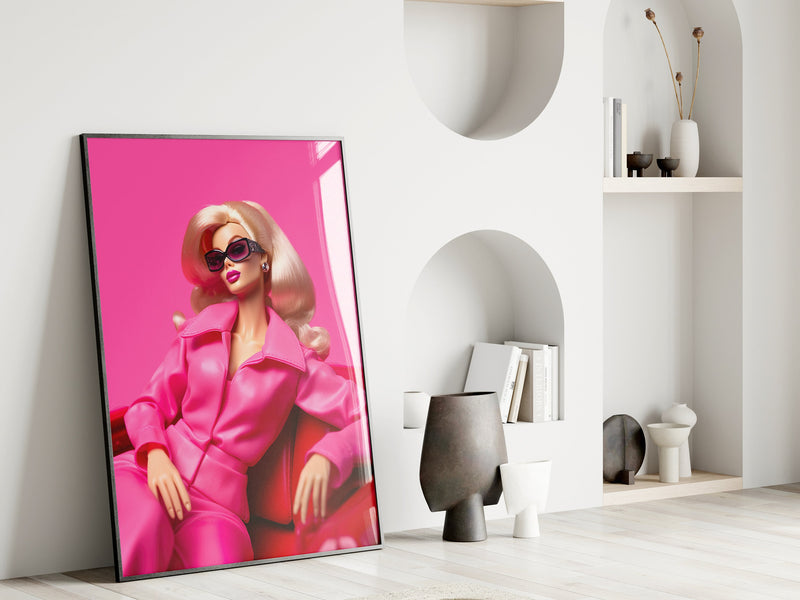 Retro Barbie Print, Modern Wall Art, Y2k Art Print, Barbie Art Poster, Trendy Wall Art, Aesthetic Poster, Quirky home decor, Pink Wall Decor