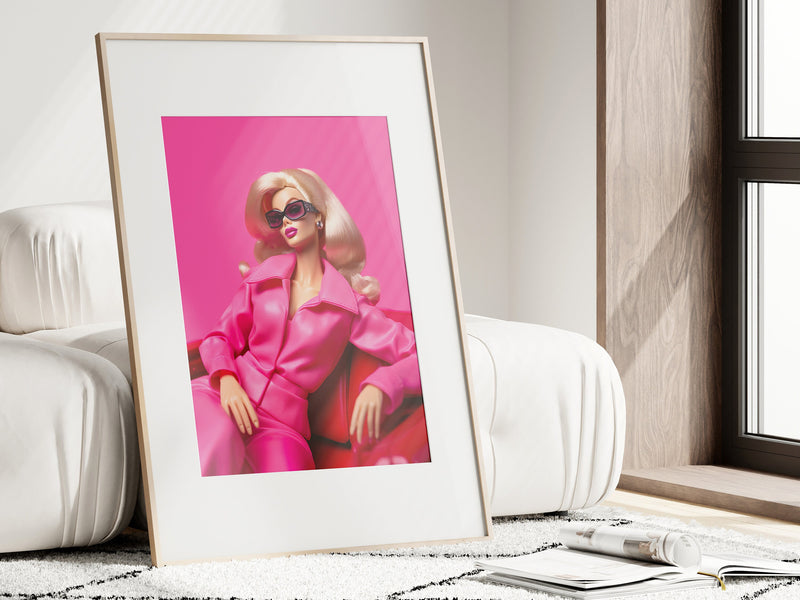 Retro Barbie Print, Modern Wall Art, Y2k Art Print, Barbie Art Poster, Trendy Wall Art, Aesthetic Poster, Quirky home decor, Pink Wall Decor