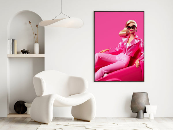 Pink Room Decor, Barb Doll Print, Barb Wall Art, Y2k Art Print, Retro Barb Poster, Preppy Room Decor, Modern Art Print, Girly Wall Decor