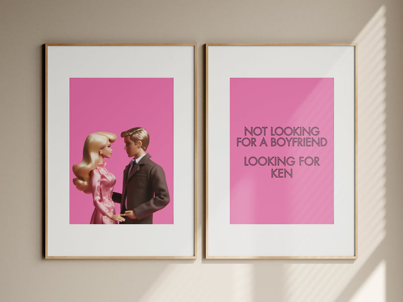 Retro Barbie Ken Prints, Barbie Print, Preppy Poster, Y2K Aesthetic, Barbiecore, Pink Room Decor, Ken Wall Art, Boyfriend Funny Print Poster