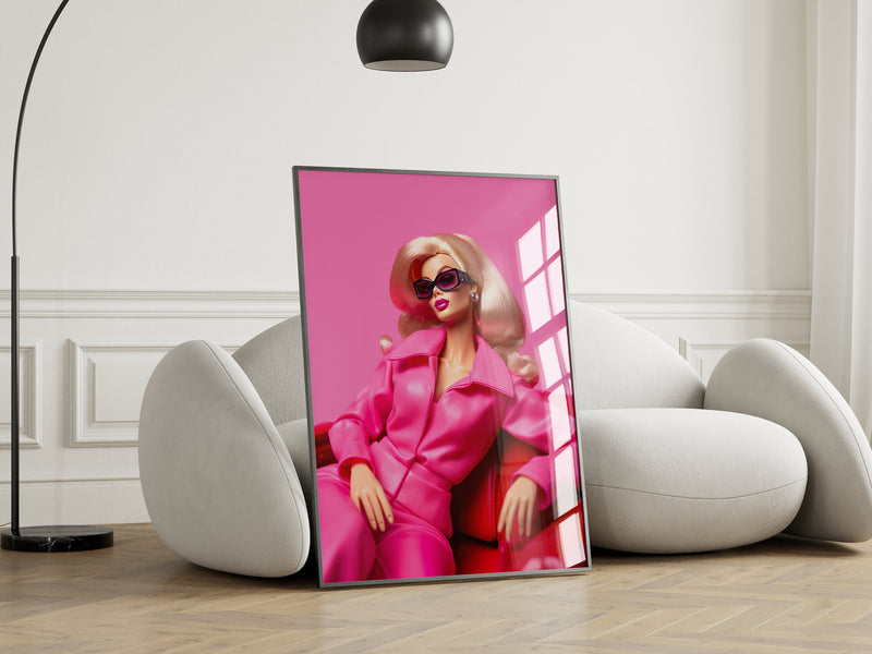 Barbie Art Retro Barbie Poster, Wall Print Digital Download, Preppy Pink Print, Vintage Doll Art, Y2K Aesthetic Girly Art, Pink Room Decor