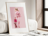 Fashion Barbie Dog Print, Dog Lover Poster, Wall Print Digital Download, Preppy Pink Print, Pink Fashion Wall Art, Dog Barbie Art Room Decor