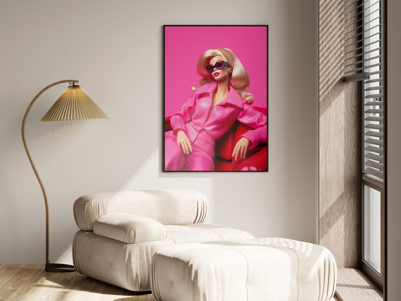 Retro Barbie Print, Modern Wall Art, Y2k Art Print, Barbie Art Poster, Trendy Wall Art, Aesthetic Poster, Quirky home decor, Pink Wall Decor