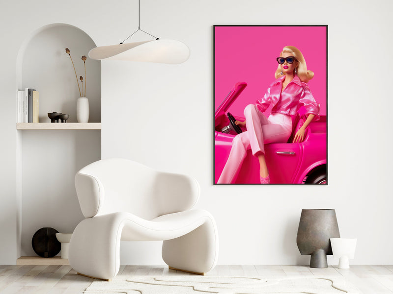 Barbie Wall Art, Pink Room Decor, Cool wall poster, Living Room Print, Barbie Print, Retro Funky Modern Poster, Funky Room Decor, Barbie Art