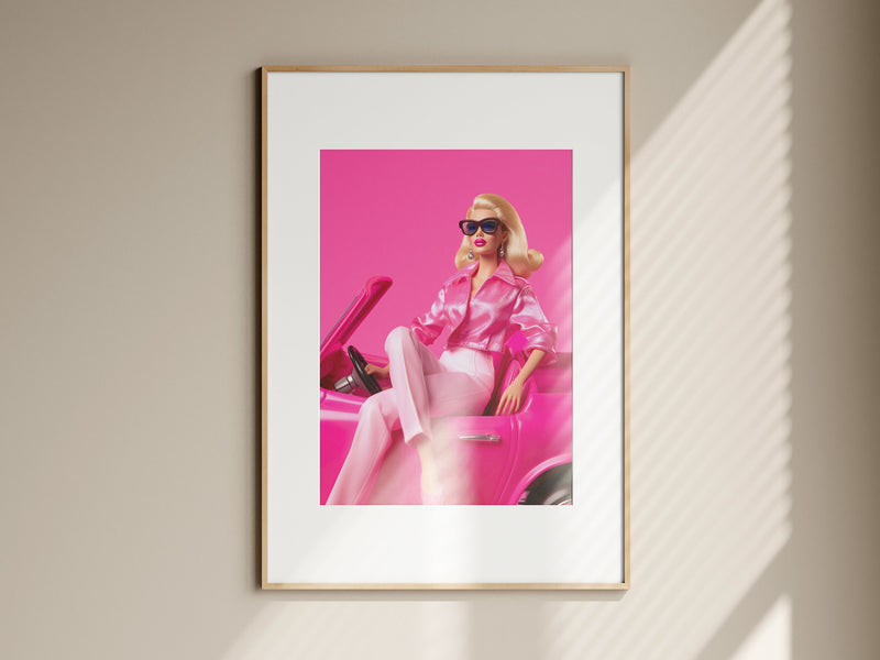 Barbie Wall Art, Pink Room Decor, Cool wall poster, Living Room Print, Barbie Print, Retro Funky Modern Poster, Funky Room Decor, Barbie Art