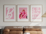 Come On Let&#39;s Go Party Pink Wall Art, Barbie Wall Art, Chic Barbie Typography, Barbie Room Decor, Pink Girls Bedroom, Retro Pink Room Decor