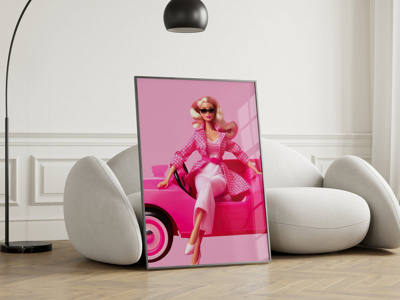 Come On Let&#39;s Go Party Pink Wall Art, Barbie Wall Art, Chic Barbie Typography, Barbie Room Decor, Pink Girls Bedroom, Retro Pink Room Decor