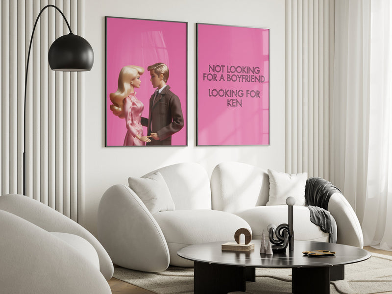 Retro Barbie Ken Prints, Barbie Print, Preppy Poster, Y2K Aesthetic, Barbiecore, Pink Room Decor, Ken Wall Art, Boyfriend Funny Print Poster