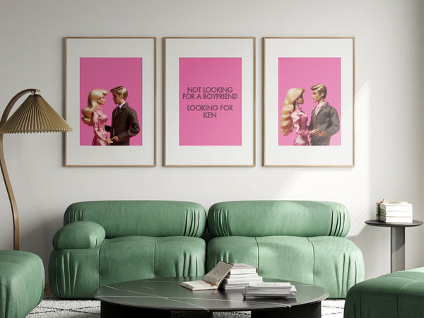 Retro Barb Ken Prints, Doll Print, Preppy Poster, Y2K Aesthetic, Barbcore, Pink Room Decor, Ken Wall Art, Boyfriend Funny Print Poster