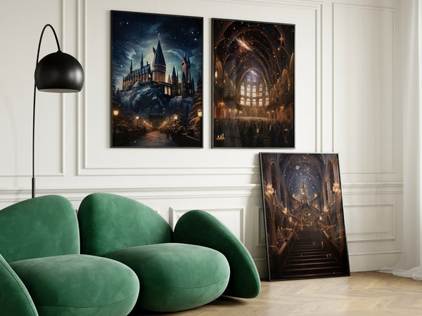 Wizard Art Poster, Printable Download, Magical School Christmas Poster, Home Class Decor, Potter Fan Gift, HP Poster, Wizarding School Print