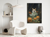 Halloween Ghost Dog Wall Art, Corgi Ghost Print, Dog Costume, Fall Home Decor, Fall Art Print, Halloween Art Print, Halloween Home Decor