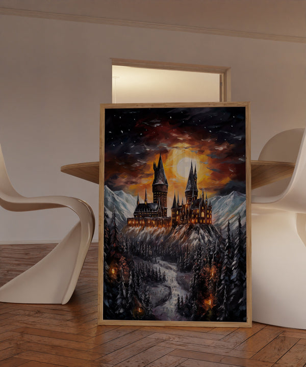 Mystical Castle Wizarding Inspired Poster, Canvas Wall Art, Wizard Castle Wall Art, HP Wall Print, Legacy Print, Printable Digital Download
